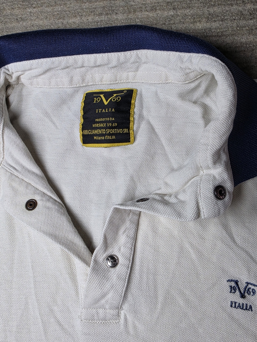 Versace 19.69 Polo Shirt Mens Large Gray Zip Short Sleeve Designer Golf